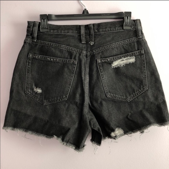Free People Makai Black High Rise Distressed Short - Picture 6 of 9